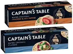IGA Captain’s Table Water Crackers 125g Selected Varieties offer