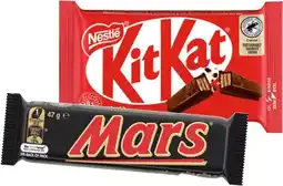 IGA Mars 44‑56g, Nestlé 35‑50g Medium Bars or M&M’s 35‑49g Selected Varieties offer