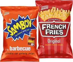 IGA Samboy Potato Chips or French Fries 175g Selected Varieties offer