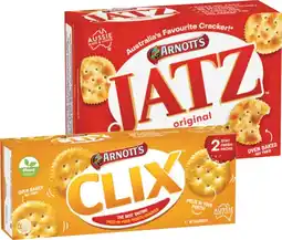 IGA Arnott’s Jatz or Savoy 225g, Minis 170g or Clix 250g Selected Varieties offer
