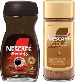 IGA Nescafé Blend 43 Instant Coffee 140‑150g or Gold 90‑100g Selected Varieties offer