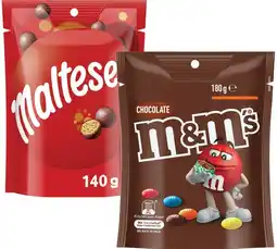 IGA M&M’s 130‑180g, Pods 160g or Maltesers 120‑140g Share Pack Selected Varieties offer