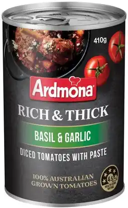 IGA Ardmona Rich & Thick Tomatoes 410g Selected Varieties offer