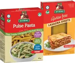 IGA San Remo Gluten Free 200‑350g, Spelt 250g, Pulse Pasta or Pasta Pro 250g Selected Varieties offer