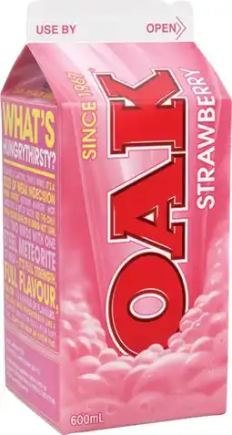 IGA Oak Flavored Milk 600mL Selected Varieties offer