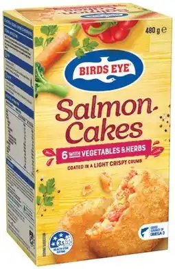 IGA Birds Eye Salmon Cakes with Vegetables & Herbs 480g offer