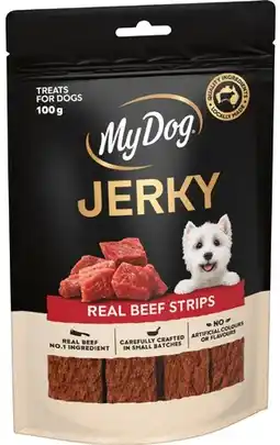IGA NEW My Dog Jerky Strips 100g Selected Varieties offer