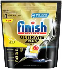 IGA Finish Ultimate Plus All in One Lemon Sparkle Dishwashing Tablets 45 Pack offer