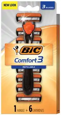 IGA BIC Comfort 3 Refillable Razor 1 Handle + 6 Cartridges offer