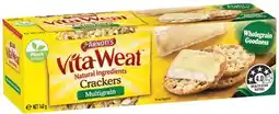 IGA Arnott’s Vita Weat Crackers 130‑140g or Captain’s Table Water Crackers 125g Selected Varieties offer