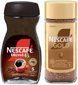 IGA Nescafé Blend 43 Instant Coffee 140‑150g or Gold 90‑100g Selected Varieties offer