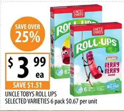 Uncle tobys roll ups