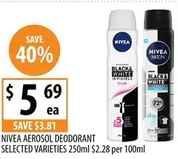 Supabarn Nivea aerosol deodorant offer