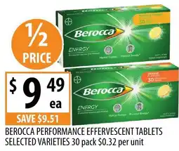 Supabarn Berocca performance effervescent tablets offer