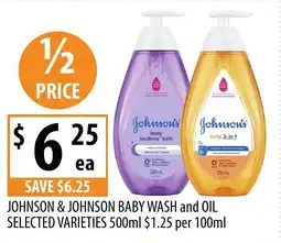 Supabarn Johnson & johnson baby wash and oil offer