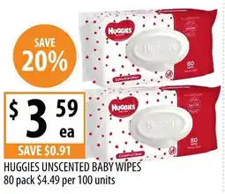 Supabarn Huggies unscented baby wipes offer
