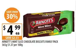 Supabarn Arnott's mint slice chocolate biscuits family pack offer