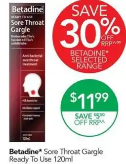 Terry White Sore throat gargle offer