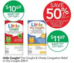 Terry White Little coughs for coughs & chesty congestion relief offer