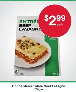 Australian Butchers On the menu entrée beef lasagne offer