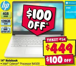 JB Hi-Fi 14" notebook intel® celeron® processor n4500 offer