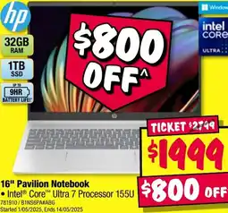 JB Hi-Fi 16" pavilion notebook offer