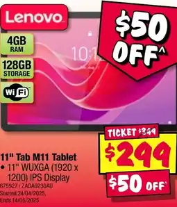 JB Hi-Fi 11" tab m11 tablet offer