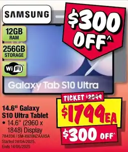 JB Hi-Fi 14.6" galaxy s10 ultra tablet offer
