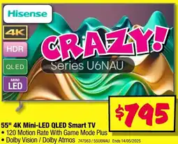 JB Hi-Fi 55" 4k mini-led qled smart tv offer