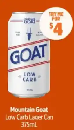 BWS Mountain goat low carb lager offer