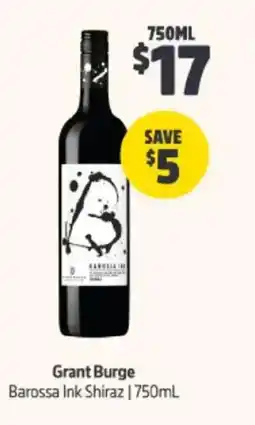BWS Grant burge barossa ink shiraz offer