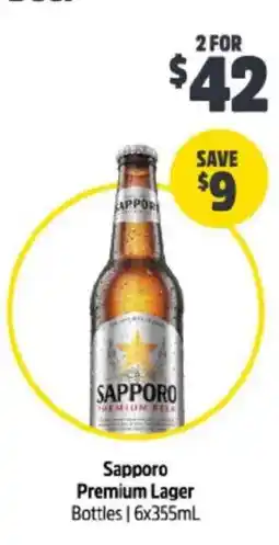 BWS Sapporo premium lager offer