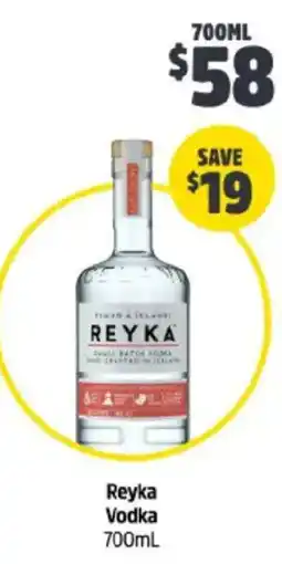 BWS Reyka Vodka offer