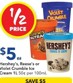 Ritchies Hershey's, reese's or violet crumble ice cream offer