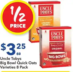 Ritchies Uncle tobys big bowl quick oats varieties offer