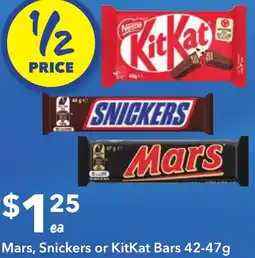 Ritchies Mars, snickers or kitkat bars offer