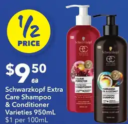 Ritchies Schwarzkopf extra care shampoo & conditioner offer