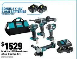 Mitre 10 Makita 18v brushless 4pce combo kit offer