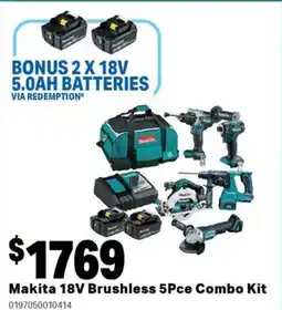Mitre 10 Makita 18v brushless 5pce combo kit offer