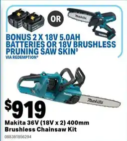 Mitre 10 Makita brushless chainsaw kit offer