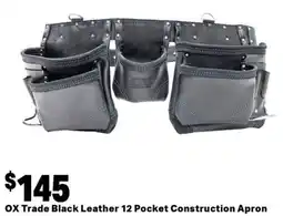 Mitre 10 Black leather pocket construction apron offer