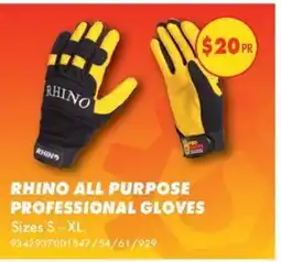 Mitre 10 Rhino all purpose professional gloves offer