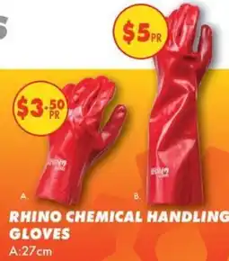 Mitre 10 Rhino chemical handling gloves offer