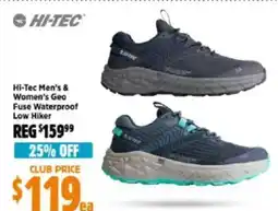 Anaconda Hi-tec men's & women's geo fuse waterproof low hiker offer