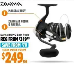 Anaconda Daiwa bg mq spin reels offer