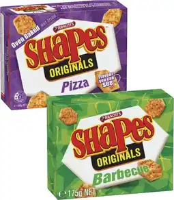 Coles Arnott's Shapes Crackers 130g-190g offer
