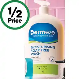 Woolworths Dermeze Soap Free Face & Body Wash 1 Litre offer