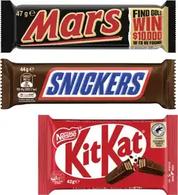 Coles Mars or Nestlé Chocolate Bar 30g-56g offer