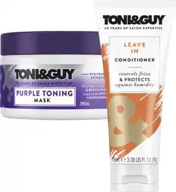 Coles Toni & Guy Purple Toning Hair Mask 285mL or Leave In Conditioner 100mL offer