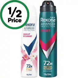 Woolworths Rexona Advanced 72Hr Deodorant 220ml offer